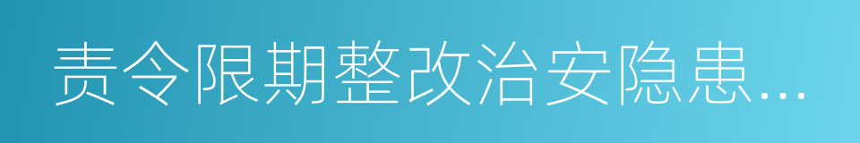 责令限期整改治安隐患通知书的同义词