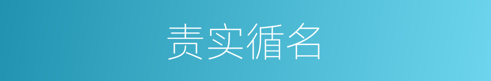责实循名的意思