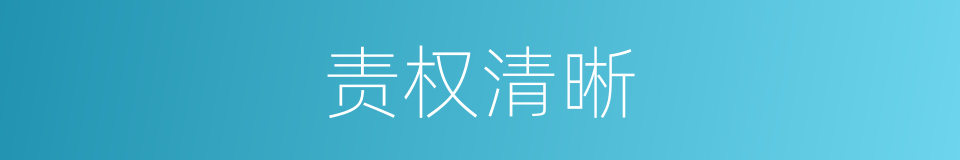 责权清晰的同义词