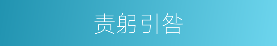 责躬引咎的意思