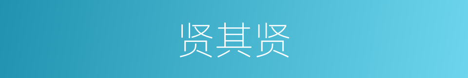 贤其贤的同义词