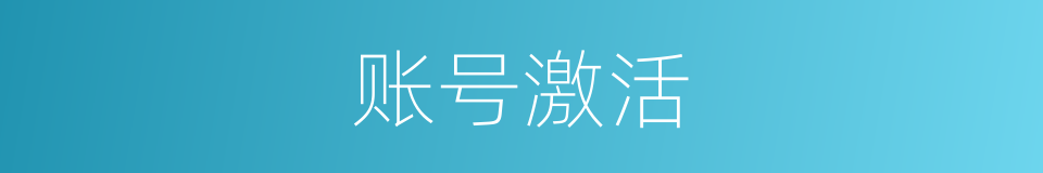 账号激活的同义词