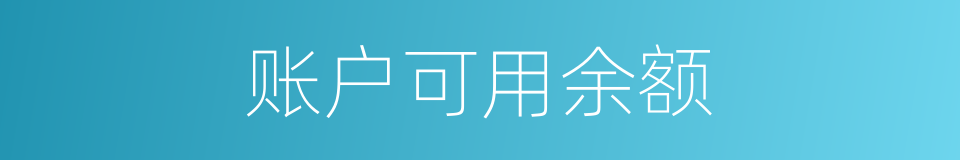 账户可用余额的同义词
