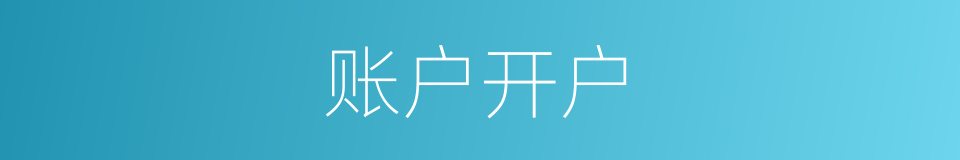 账户开户的同义词