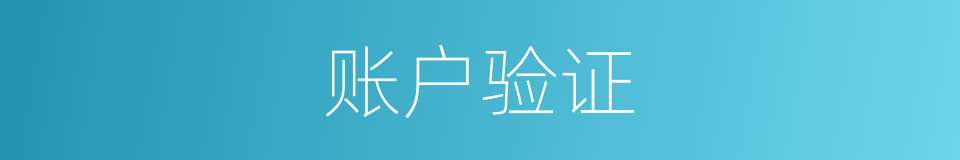 账户验证的同义词
