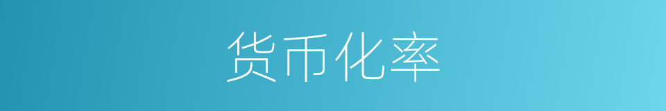 货币化率的同义词