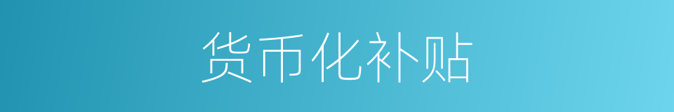 货币化补贴的同义词