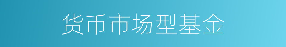 货币市场型基金的同义词