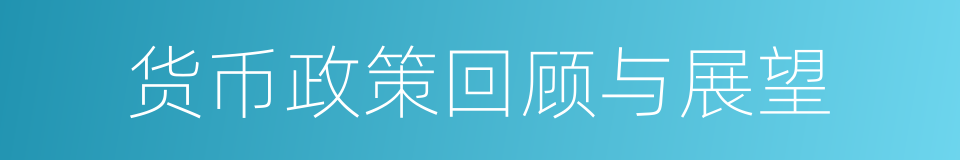 货币政策回顾与展望的同义词