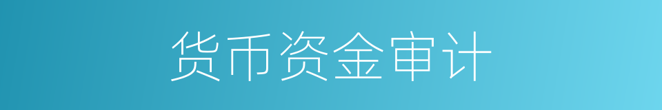 货币资金审计的同义词