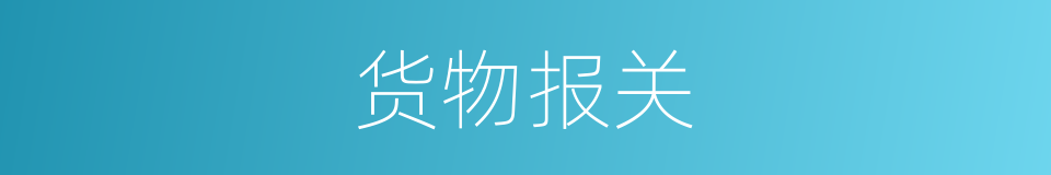 货物报关的同义词