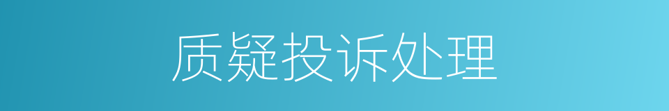 质疑投诉处理的同义词