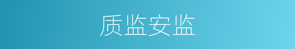 质监安监的同义词