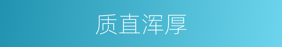 质直浑厚的意思