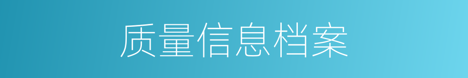 质量信息档案的同义词