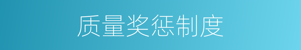 质量奖惩制度的同义词