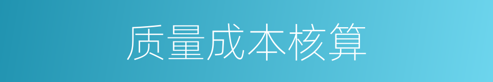 质量成本核算的同义词