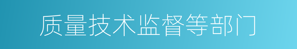 质量技术监督等部门的同义词