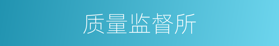 质量监督所的同义词