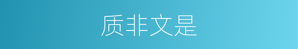 质非文是的意思