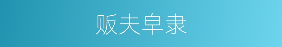 贩夫皁隶的意思
