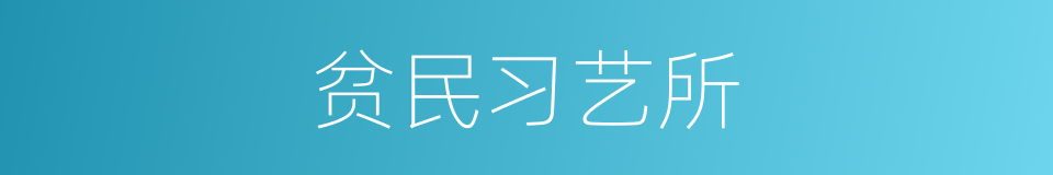 贫民习艺所的同义词