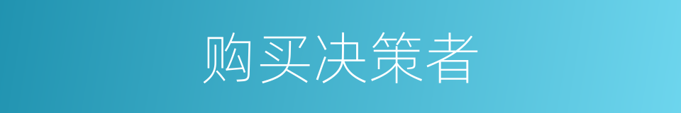 购买决策者的同义词