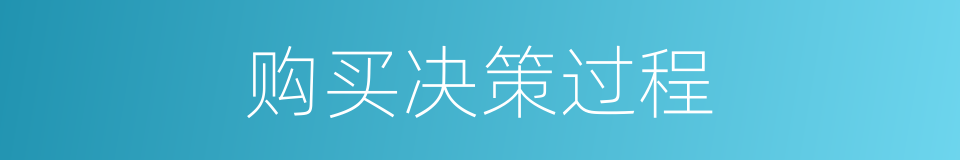 购买决策过程的同义词