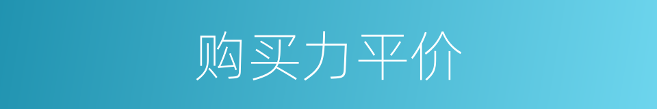 购买力平价的同义词