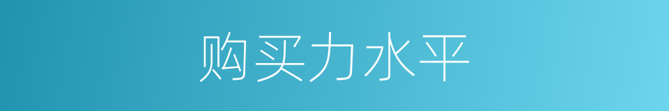 购买力水平的同义词