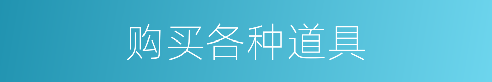 购买各种道具的同义词