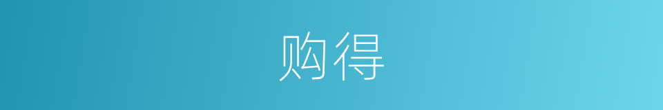 购得的意思