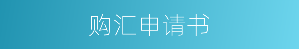 购汇申请书的同义词