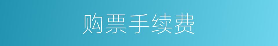 购票手续费的同义词