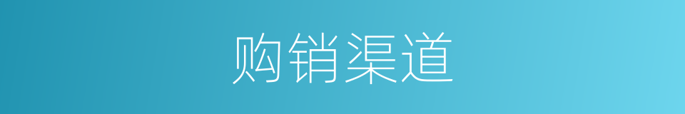 购销渠道的同义词