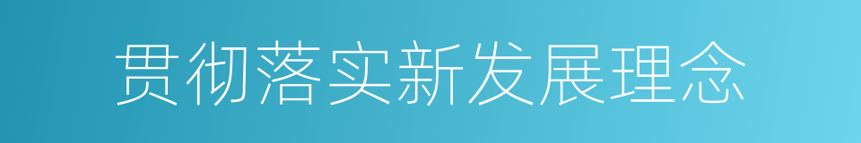 贯彻落实新发展理念的同义词