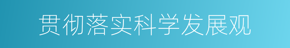 贯彻落实科学发展观的同义词