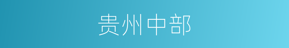 贵州中部的同义词