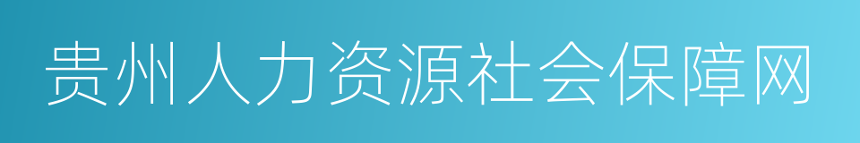 贵州人力资源社会保障网的同义词