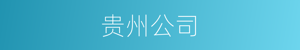 贵州公司的同义词