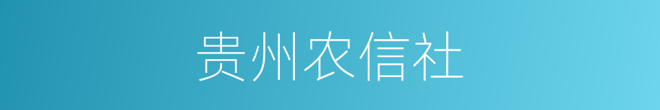 贵州农信社的同义词