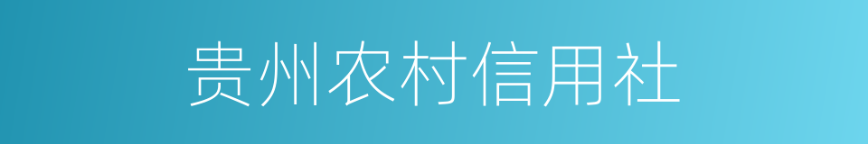 贵州农村信用社的同义词