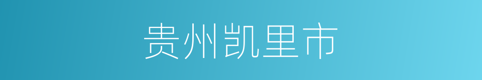 贵州凯里市的同义词