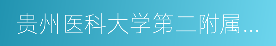 贵州医科大学第二附属医院的同义词