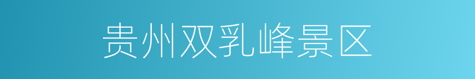 贵州双乳峰景区的同义词