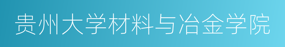 贵州大学材料与冶金学院的同义词