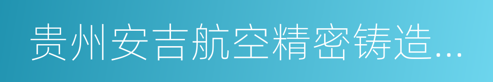 贵州安吉航空精密铸造有限责任公司的同义词