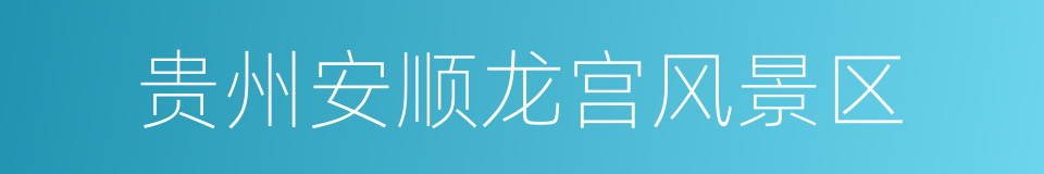 贵州安顺龙宫风景区的同义词