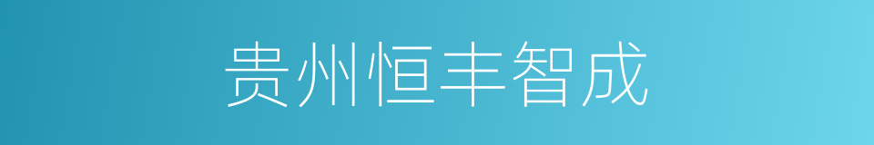 贵州恒丰智成的同义词