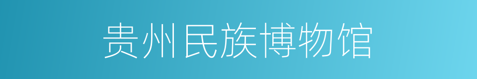 贵州民族博物馆的同义词